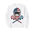 Patriotic Lacrosse Goalie Lax Sweatshirt - Graphic Print Men Women - T-Shirt, Sweatshirt, Hoodie