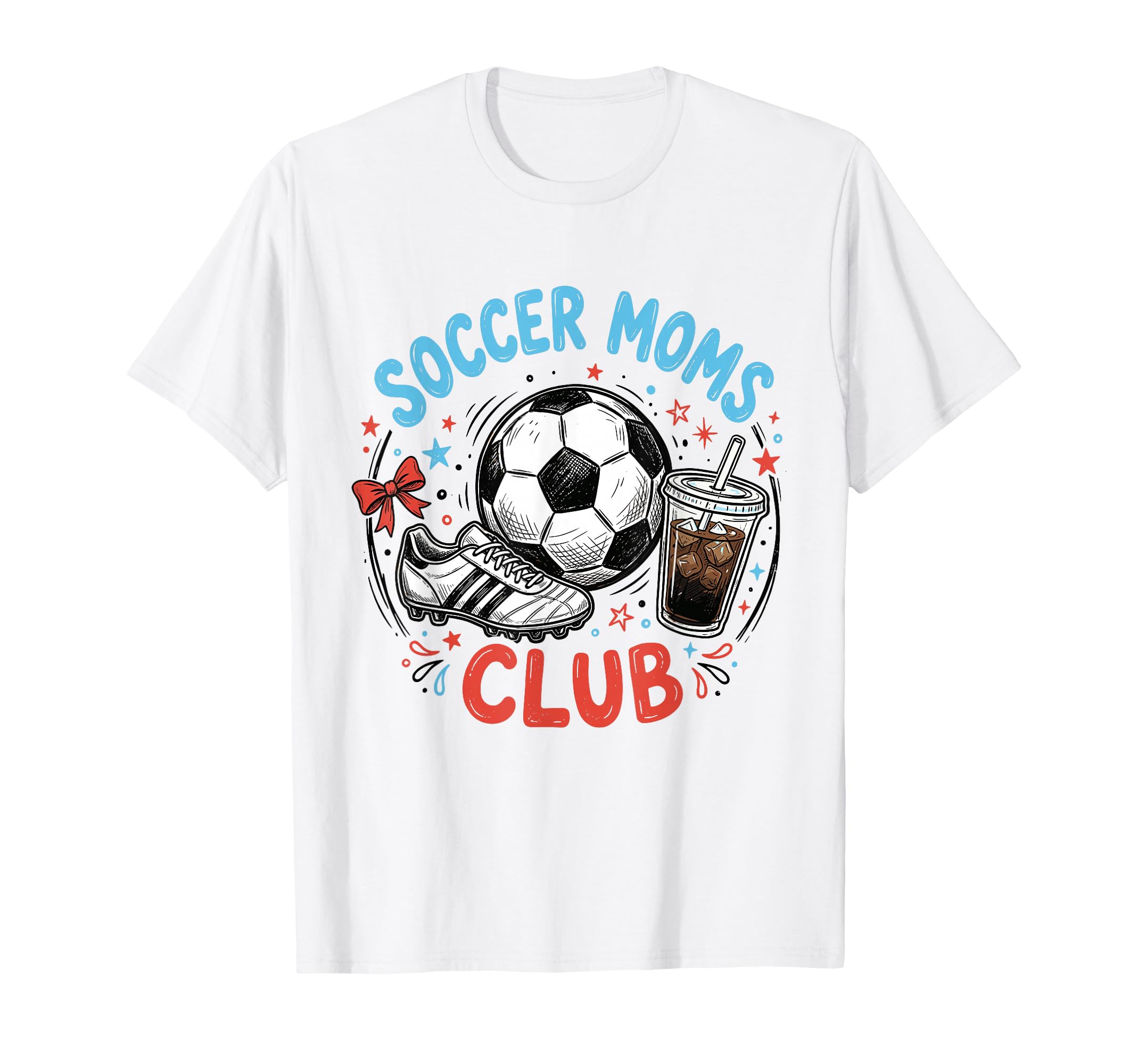 Soccer Moms Club Iced Coffee Cleats T-Shirt - Graphic Print Men Women - T-Shirt, Sweatshirt, Hoodie