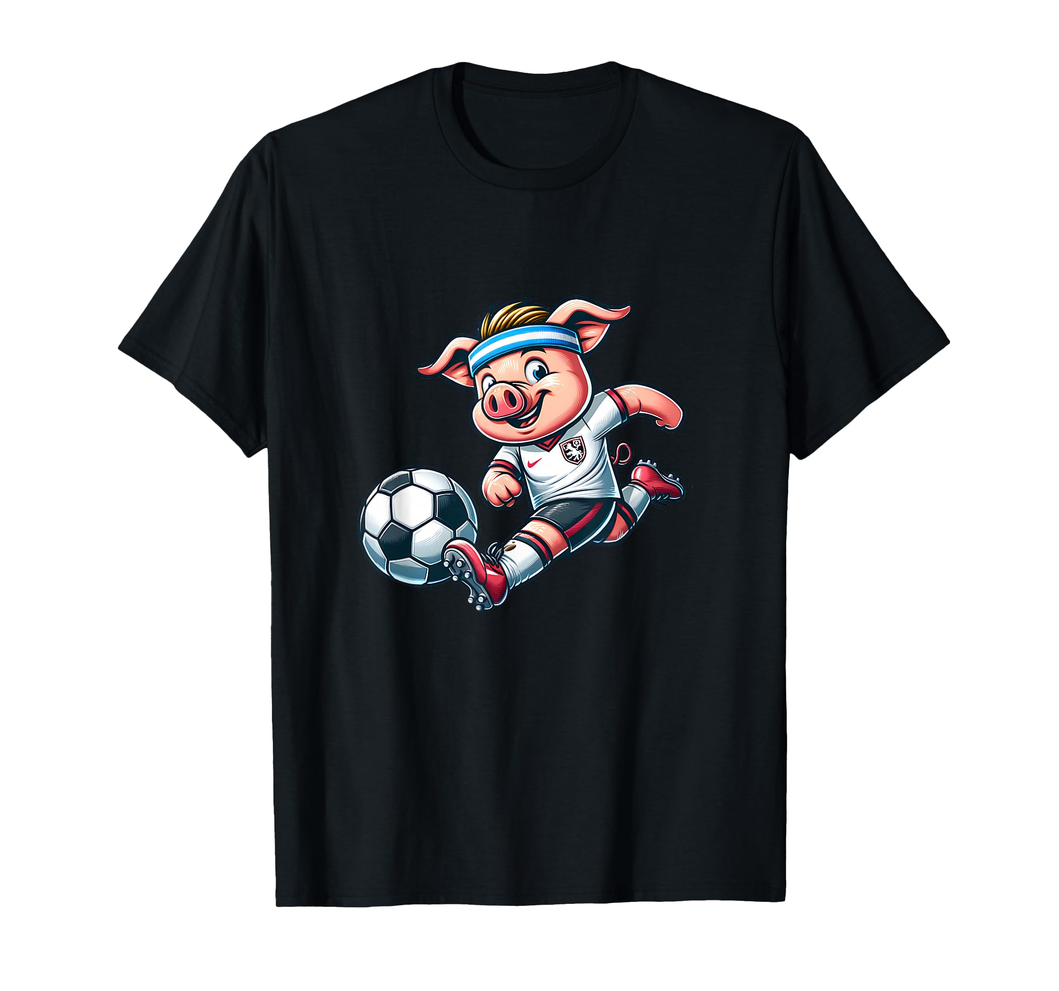 Football Pig Mascot Playing Soccer T-Shirt - Aesthetic Graphic for Adults - T-Shirt, Sweatshirt, Hoodie