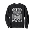 Proud Hockey Goalie Step Dad Hockey Sweatshirt - Minimalist Print Unisex - T-Shirt, Sweatshirt, Hoodie