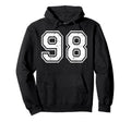 98 Number Ninety Eight Team Sports Hoodie - Minimalist Print Men Women - T-Shirt, Sweatshirt, Hoodie