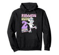 2Nd Birthday Roller Skate Party Unicorn Hoodie - Streetwear Style Unisex - T-Shirt, Sweatshirt, Hoodie