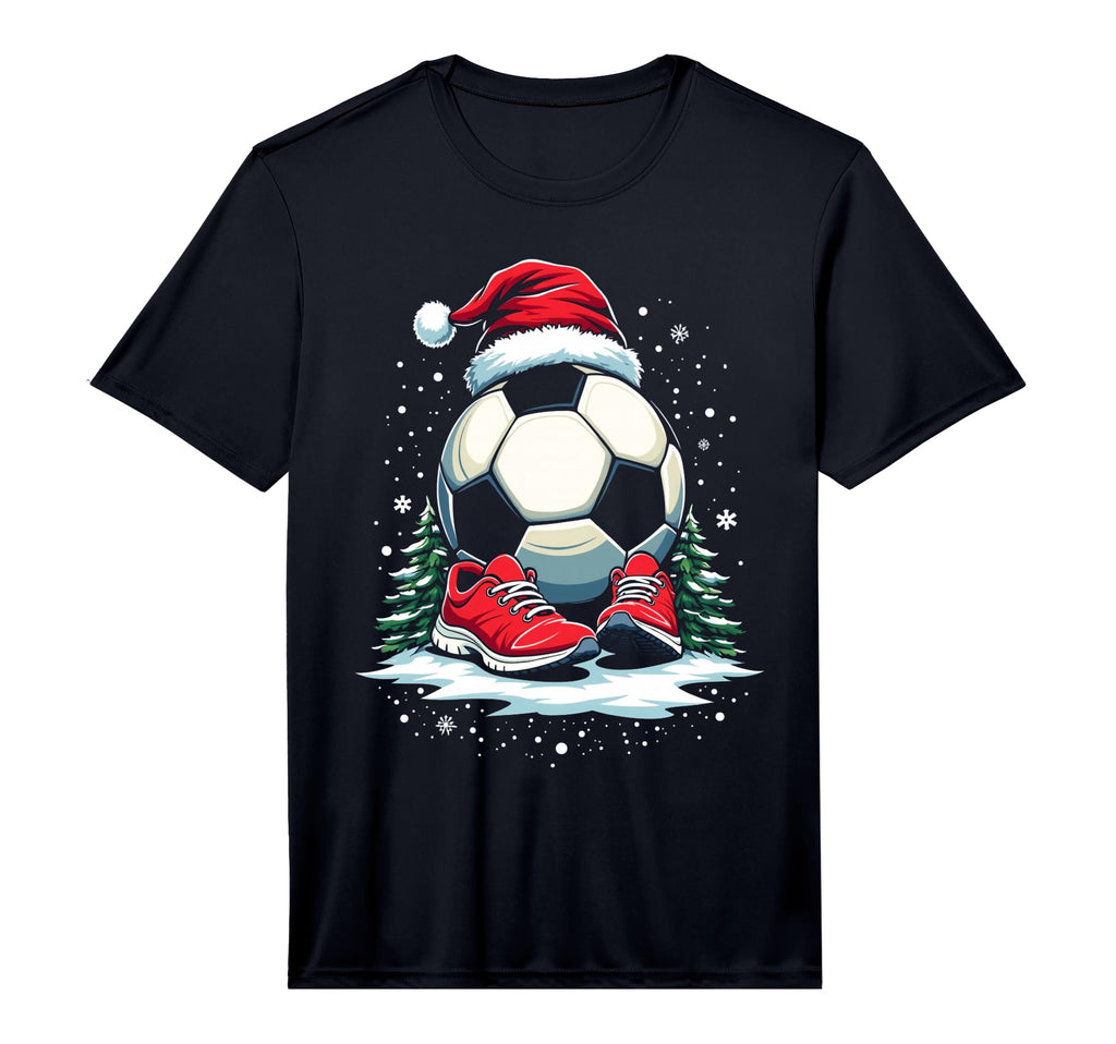 Soccer Ball Santa Hat Funny Soccer T-Shirt - Novelty Apparel for Adults - T-Shirt, Sweatshirt, Hoodie