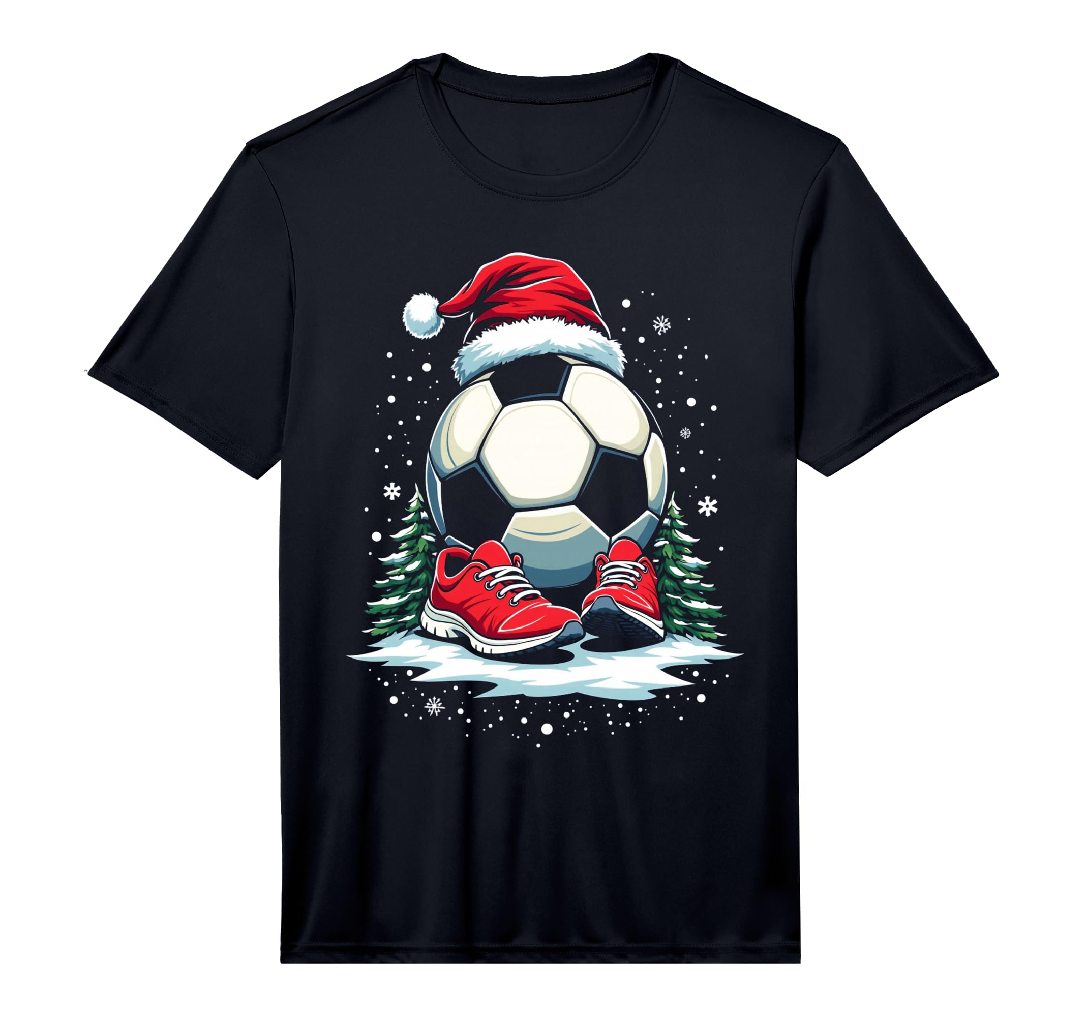 Soccer Ball Santa Hat Funny Soccer T-Shirt - Novelty Apparel for Adults - T-Shirt, Sweatshirt, Hoodie
