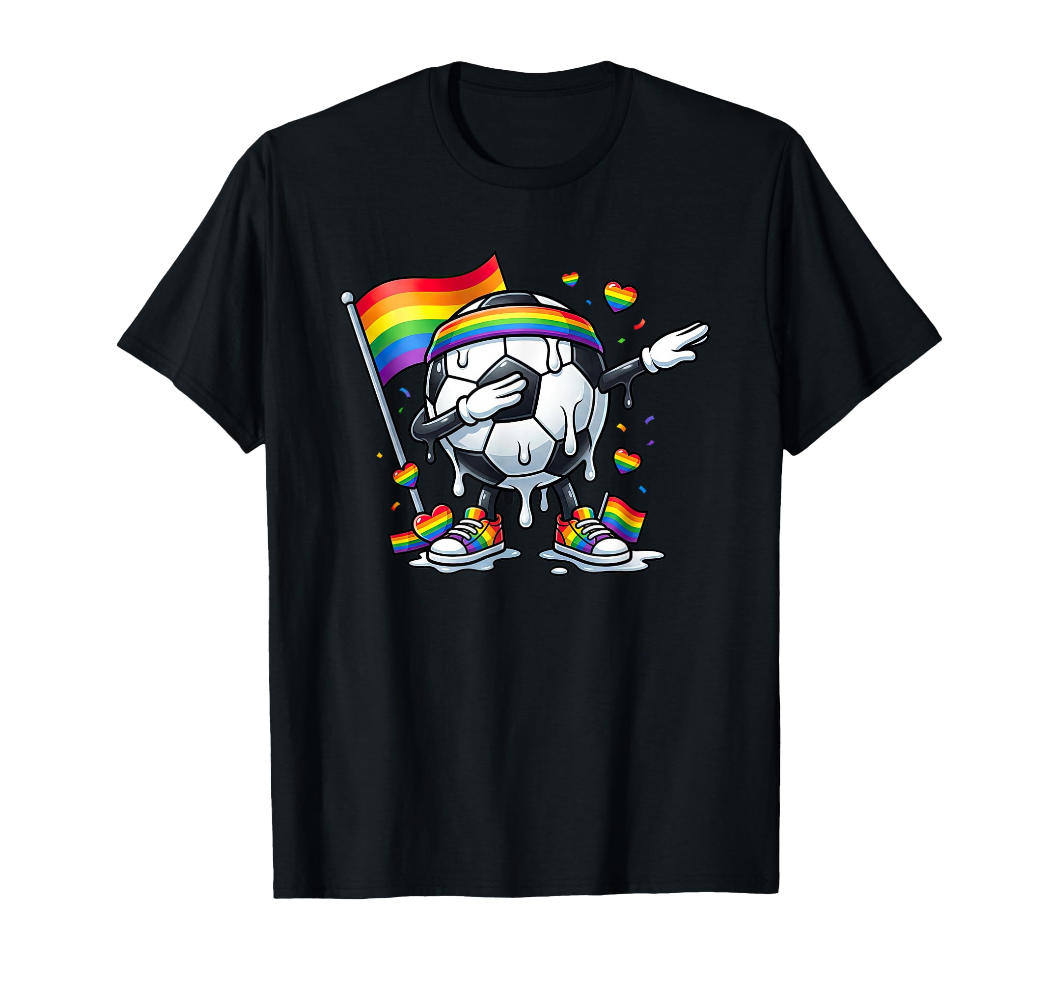 Funny Drip Soccer Lgbt Rainbow T-Shirt - Minimalist Print Men Women - T-Shirt, Sweatshirt, Hoodie