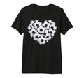 Heart Soccer Balls Tri Blend T-Shirt - Trendy Graphic for Adults - T-Shirt, Sweatshirt, Hoodie