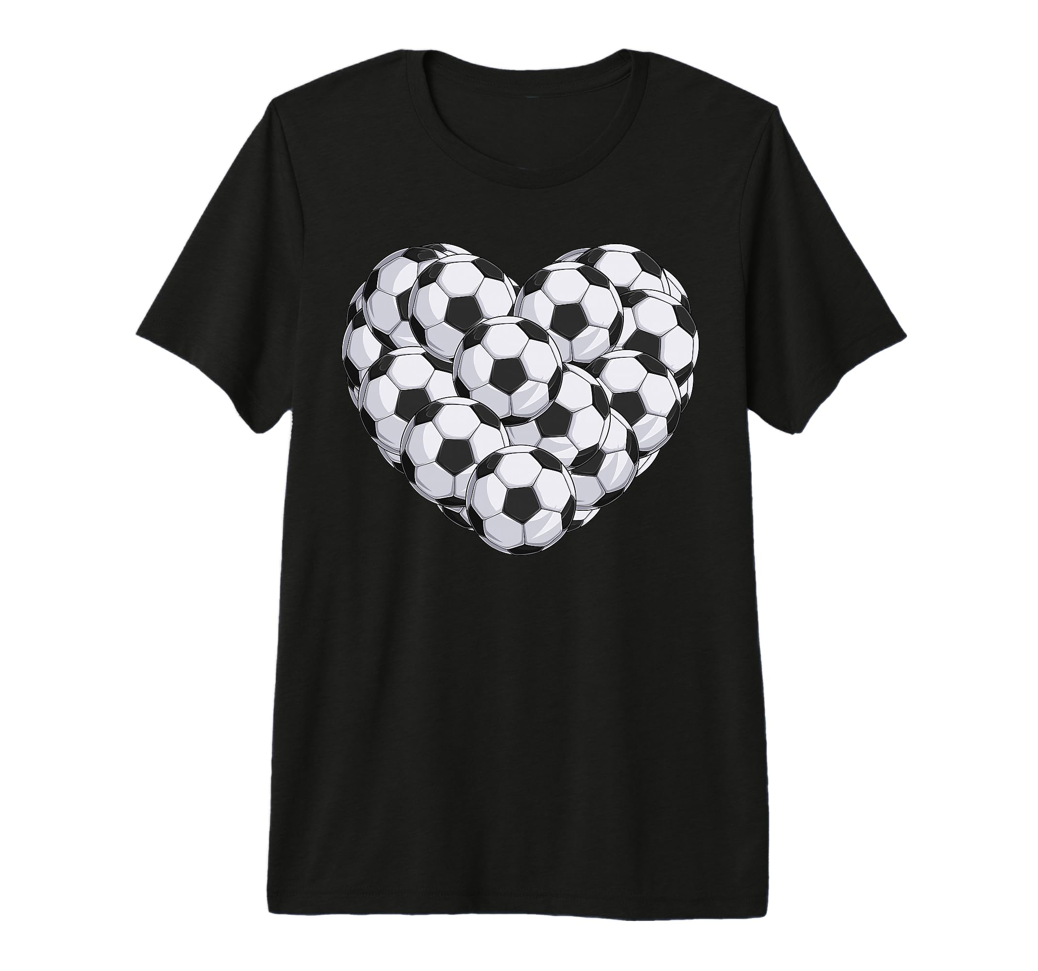 Heart Soccer Balls Tri Blend T-Shirt - Trendy Graphic for Adults - T-Shirt, Sweatshirt, Hoodie