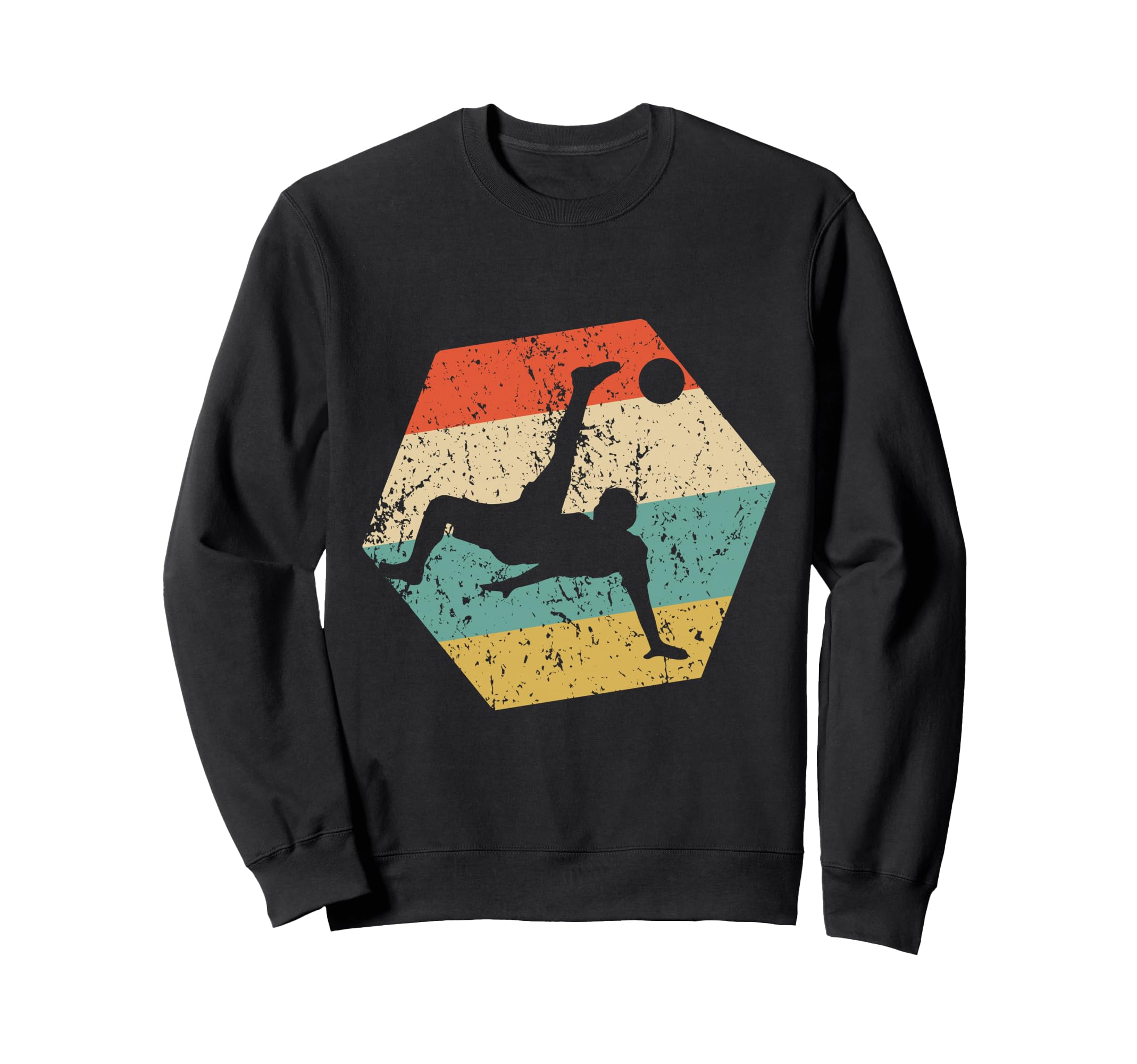 Soccer Distressed Hexagon Soccer Kick Sweatshirt - Graphic Print Unisex - T-Shirt, Sweatshirt, Hoodie