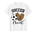 Soccer Aunt Heart Leopard Aunt Family T-Shirt - Novelty Apparel Men Women - T-Shirt, Sweatshirt, Hoodie