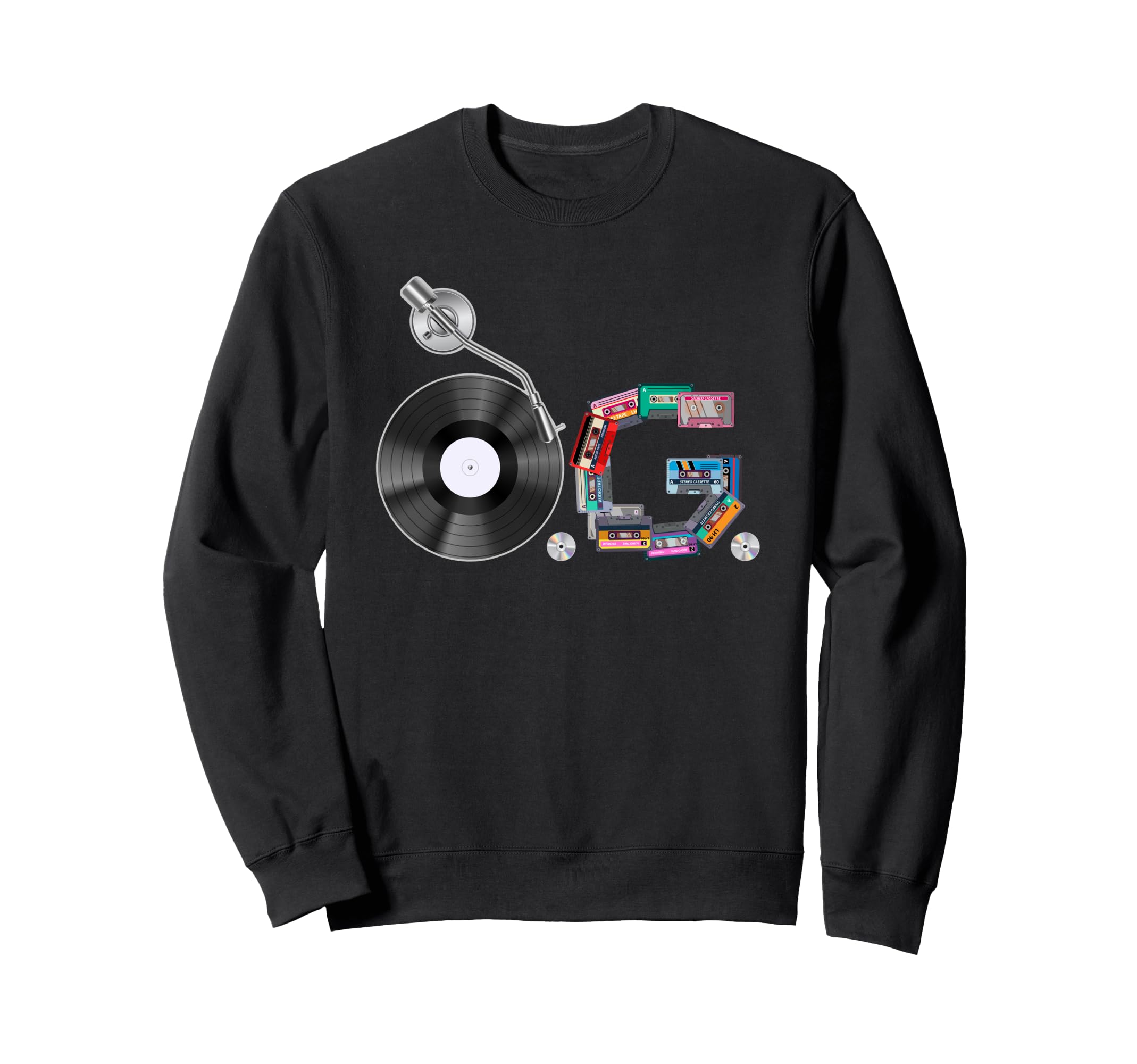 Old School Og Hip Hop Head Vinyl Cds Sweatshirt - Trendy Graphic Unisex - T-Shirt, Sweatshirt, Hoodie