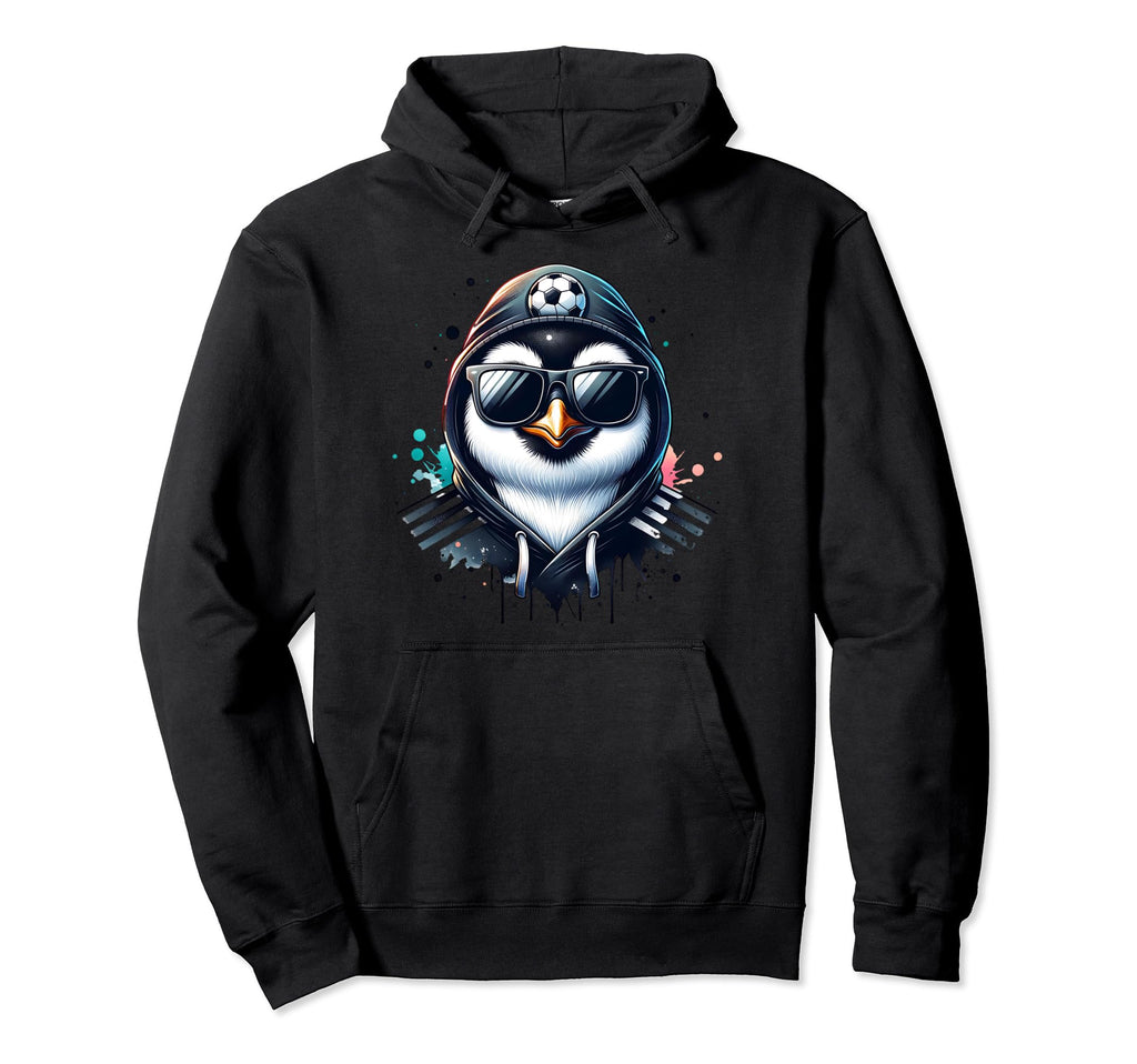 Penguin Bird Soccer Player Ball Hoodie - Streetwear Style for Adults - T-Shirt, Sweatshirt, Hoodie