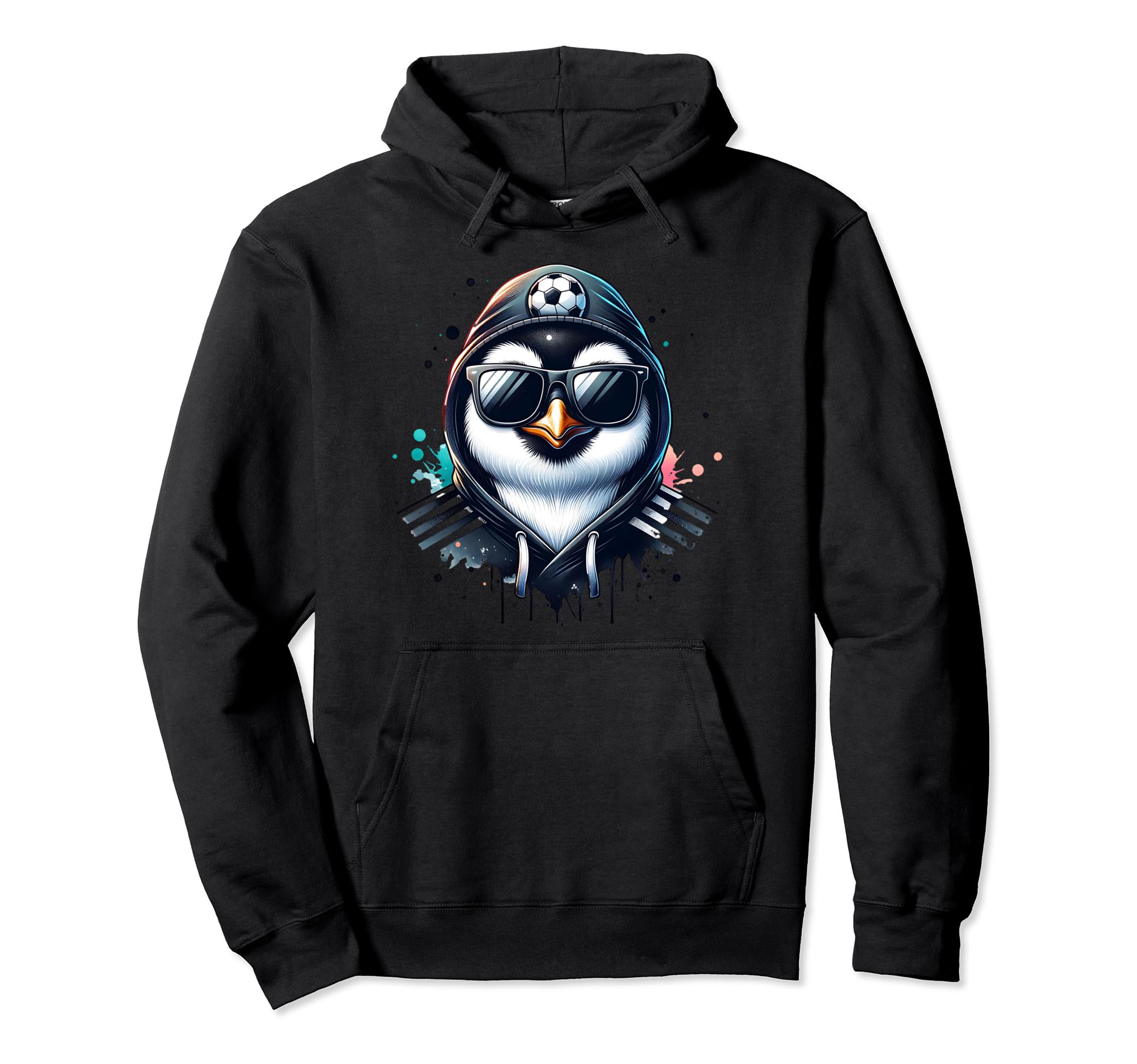 Penguin Bird Soccer Player Ball Hoodie - Streetwear Style for Adults - T-Shirt, Sweatshirt, Hoodie