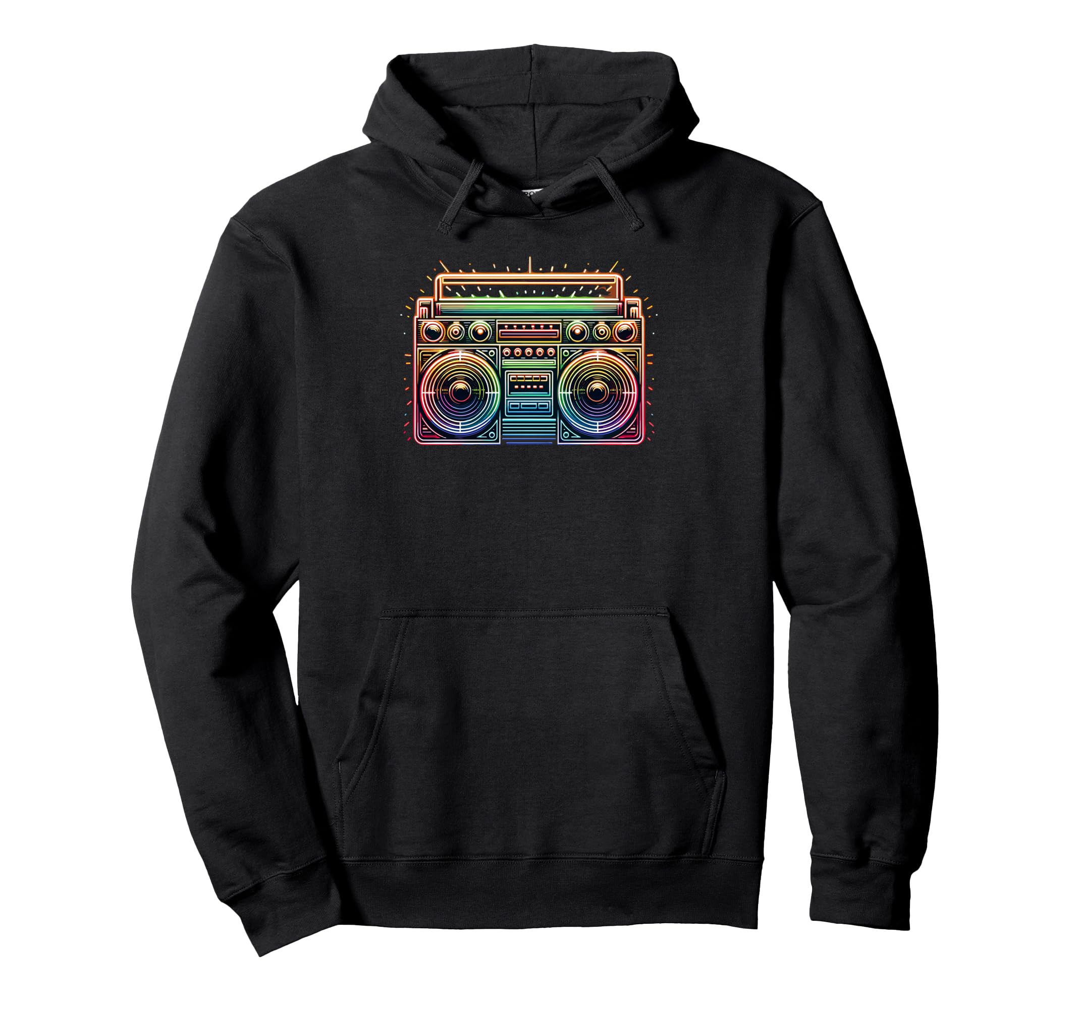Boombox Old School 80S Music Hip Hop Hoodie - Novelty Apparel Unisex - T-Shirt, Sweatshirt, Hoodie