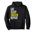 Soccer Player Funny Eat Sleep Soccer Hoodie - Streetwear Style for Adults - T-Shirt, Sweatshirt, Hoodie