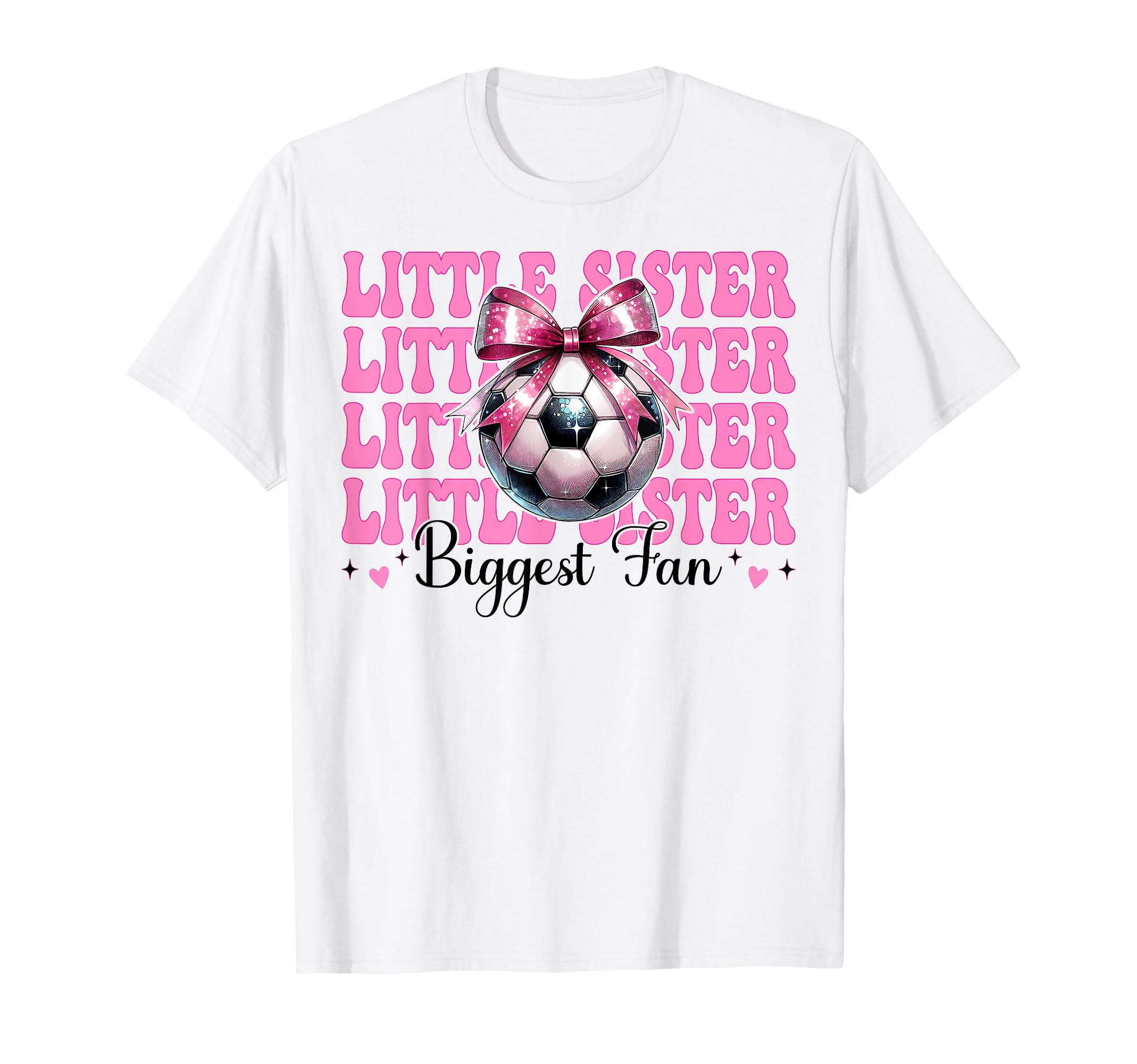 Soccer Sister Soccer Coquette Little T-Shirt - Custom Art Print for Adults - T-Shirt, Sweatshirt, Hoodie