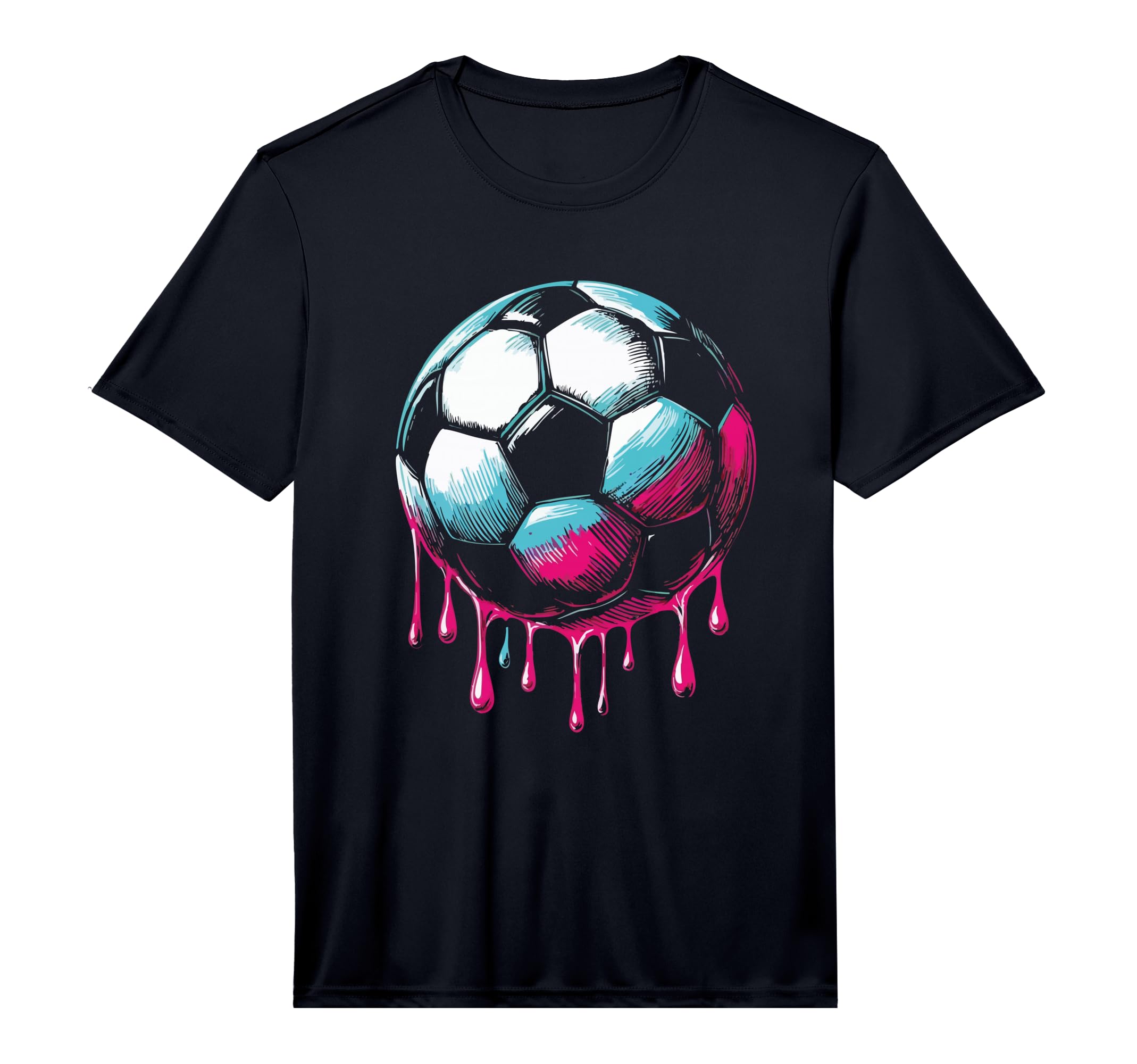 Mens Soccer Ball Drip Performance T-Shirt - Fun Novelty Design Men Women - T-Shirt, Sweatshirt, Hoodie