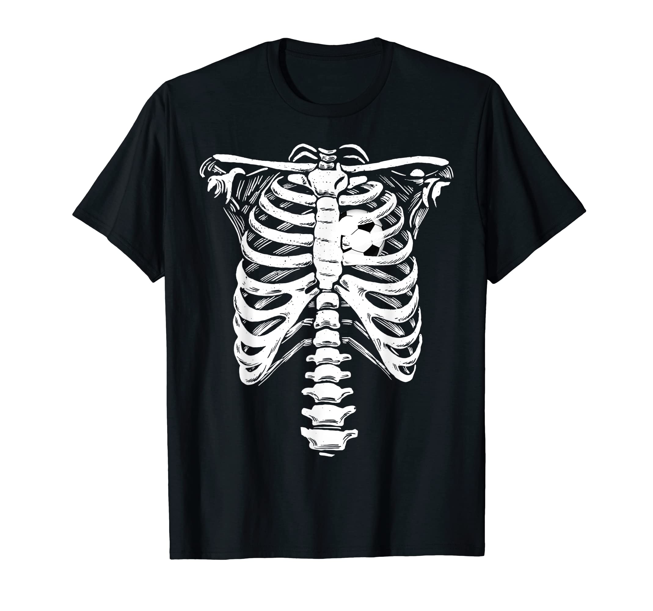 Soccer Heart Skeleton Rib Cage T-Shirt - Minimalist Print Men Women - T-Shirt, Sweatshirt, Hoodie