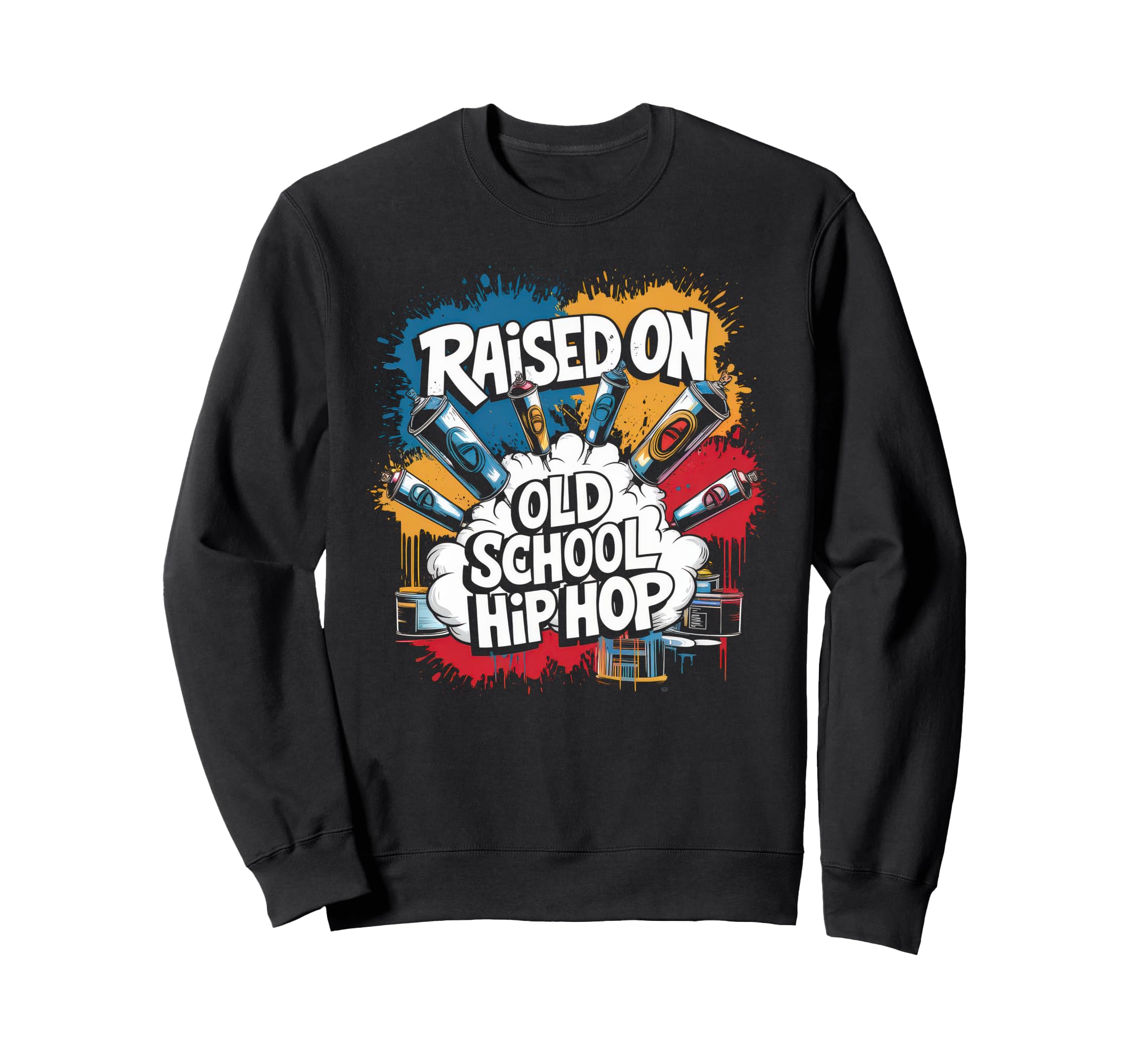 Raised Old School Hip Hop Cassette Sweatshirt - Graphic Print for Adults - T-Shirt, Sweatshirt, Hoodie