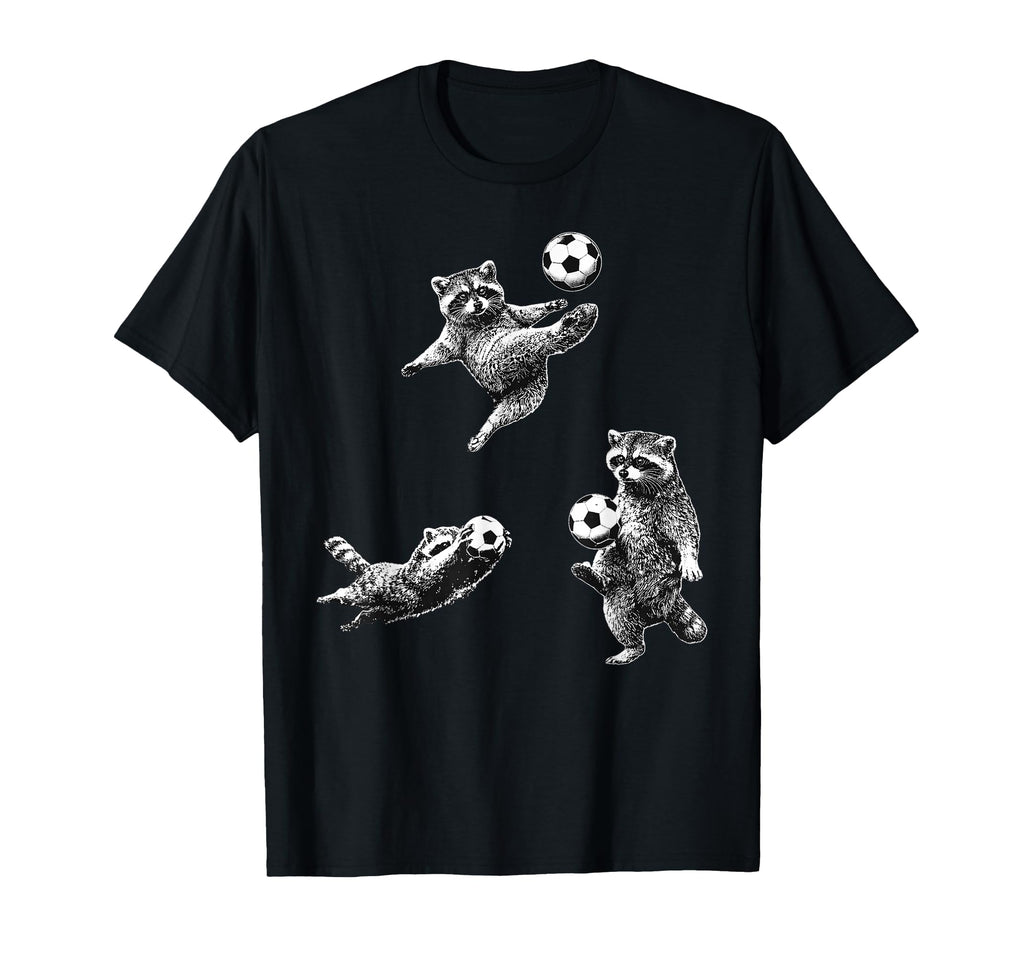 Funny Soccer Raccoon Sports T-Shirt - Unique Graphic Men Women - T-Shirt, Sweatshirt, Hoodie