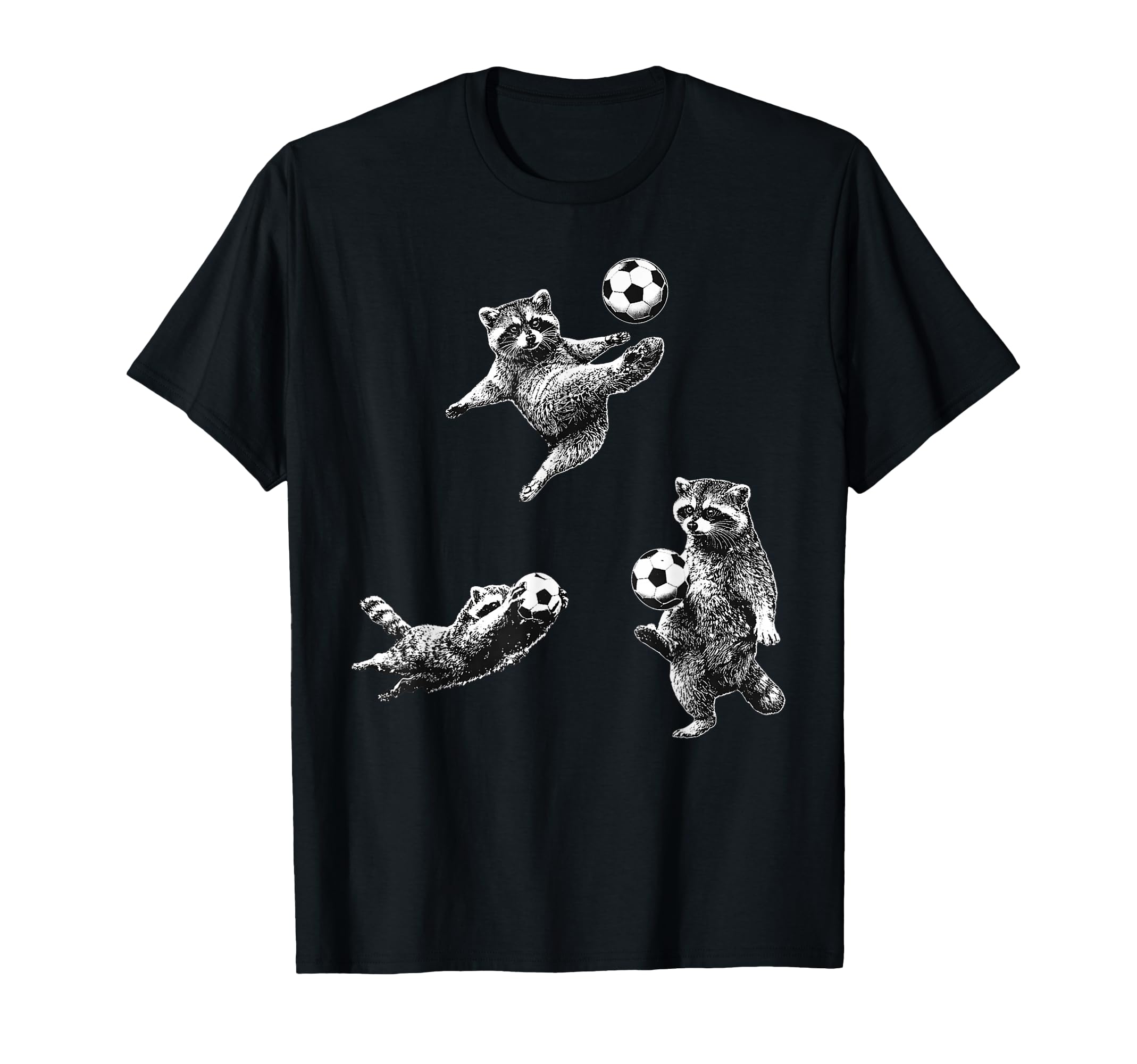 Funny Soccer Raccoon Sports T-Shirt - Unique Graphic Men Women - T-Shirt, Sweatshirt, Hoodie