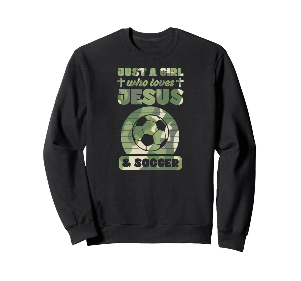Just Who Loves Jesus And Soccer Sweatshirt - Minimalist Print for Adults - T-Shirt, Sweatshirt, Hoodie