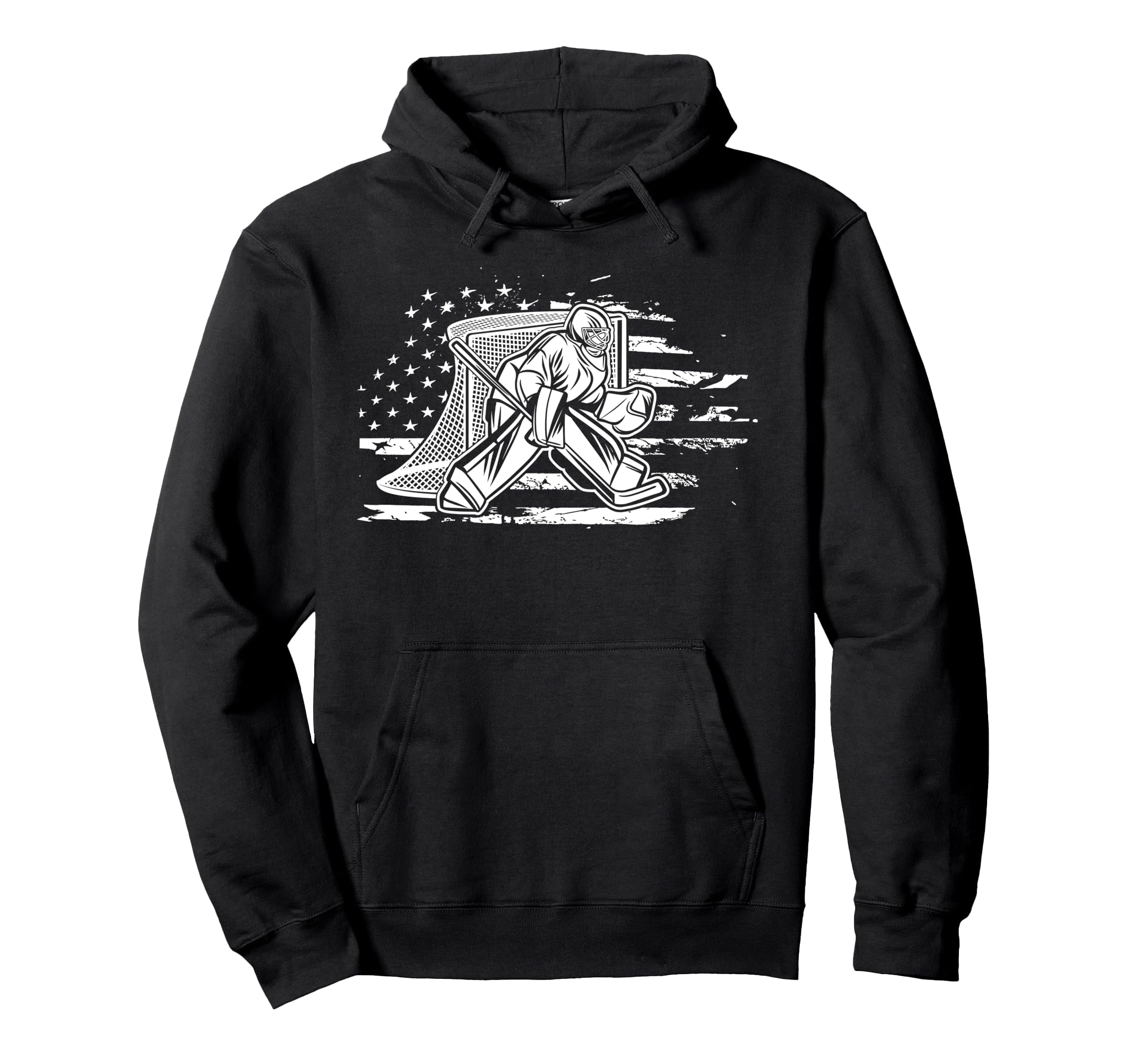 Ice Hockey Goalie American Flag Hockey Hoodie - Streetwear Style Men Women - T-Shirt, Sweatshirt, Hoodie