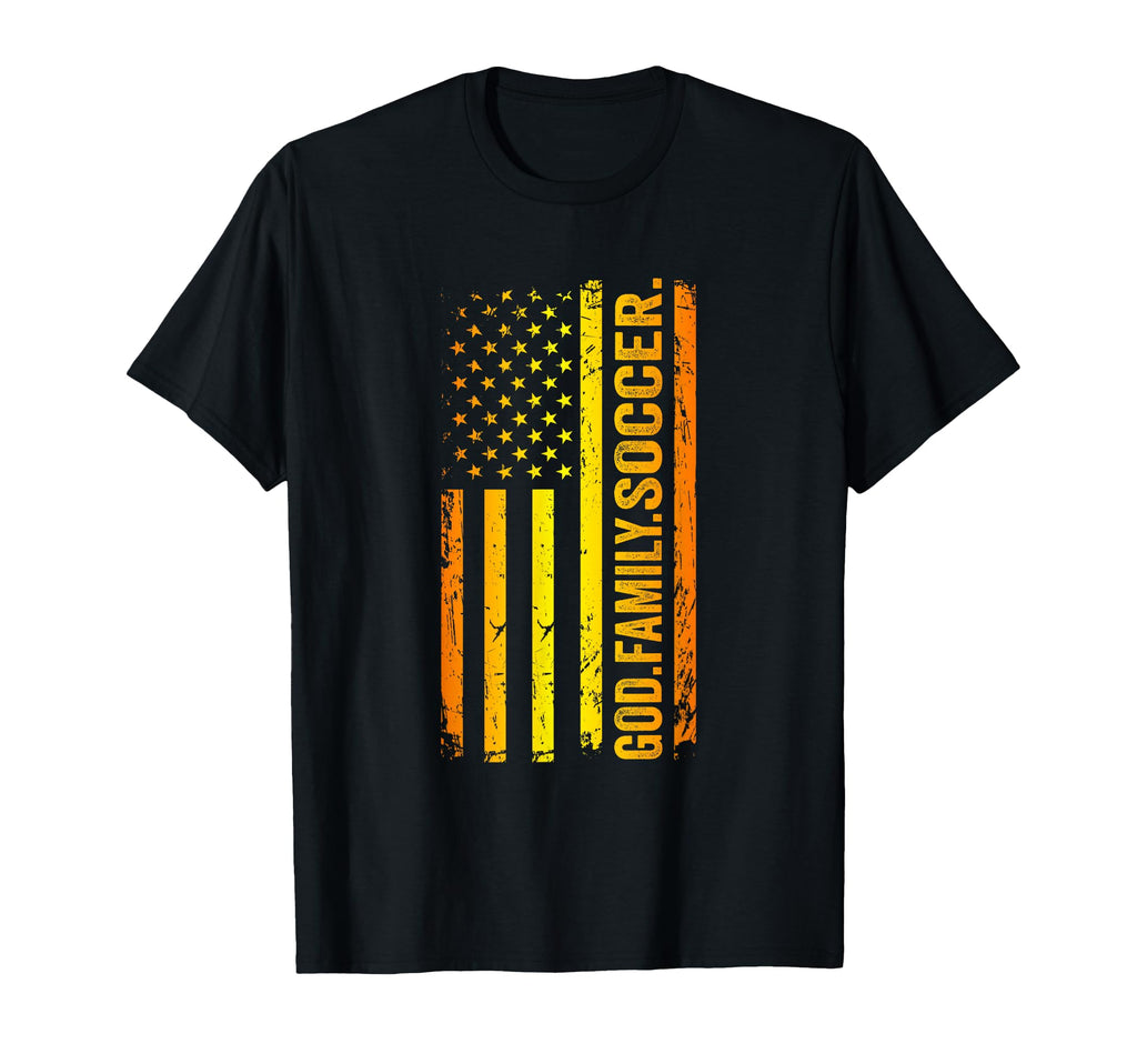 God Family Soccer Us American Flag T-Shirt - Graphic Print Men Women - T-Shirt, Sweatshirt, Hoodie
