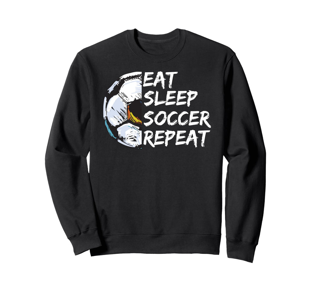 Eat Sleep Football Repeat Half Sweatshirt - Casual Everyday Wear Men Women - T-Shirt, Sweatshirt, Hoodie