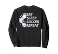 Eat Sleep Football Repeat Half Sweatshirt - Casual Everyday Wear Men Women - T-Shirt, Sweatshirt, Hoodie