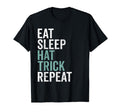 Eat Sleep Hat Trick Repeat Ice Hockey Puck T-Shirt - Graphic Print Unisex - T-Shirt, Sweatshirt, Hoodie