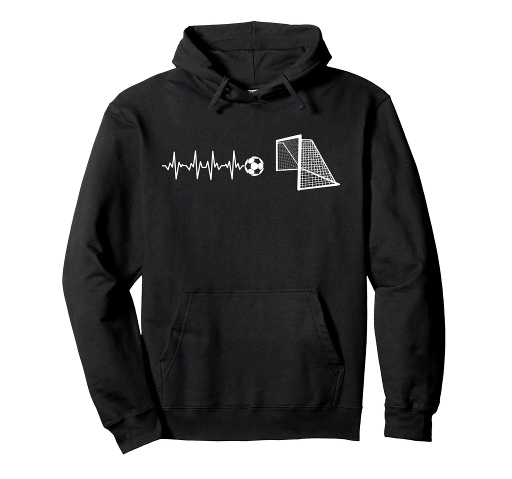 Funny Soccer Heartbeat Ecg Football Goal Hoodie - Aesthetic Graphic Unisex - T-Shirt, Sweatshirt, Hoodie