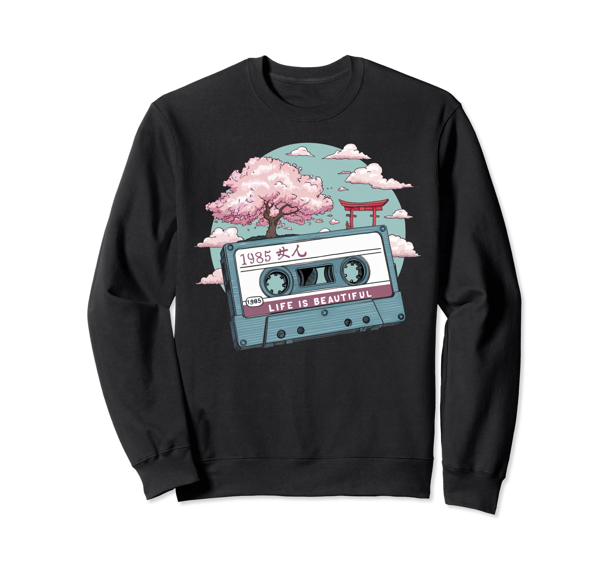 Life Beautiful Cassette 80S Tape Sweatshirt - Unique Graphic Unisex - T-Shirt, Sweatshirt, Hoodie