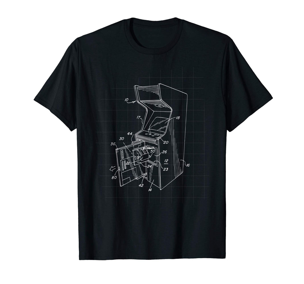 80S Arcade Video Game Blueprint T-Shirt - Graphic Print for Adults - T-Shirt, Sweatshirt, Hoodie