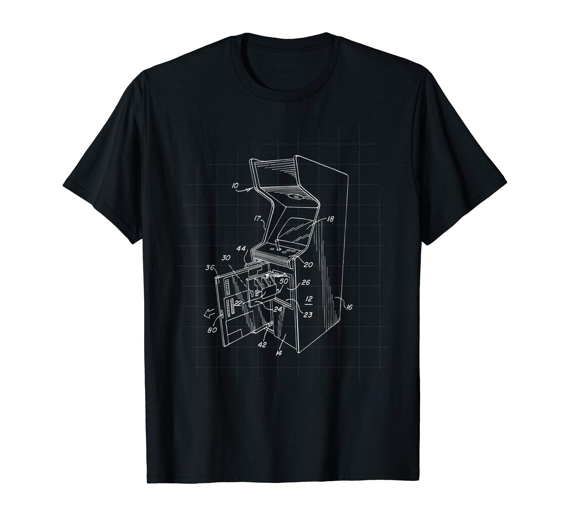 80S Arcade Video Game Blueprint T-Shirt - Graphic Print for Adults - T-Shirt, Sweatshirt, Hoodie