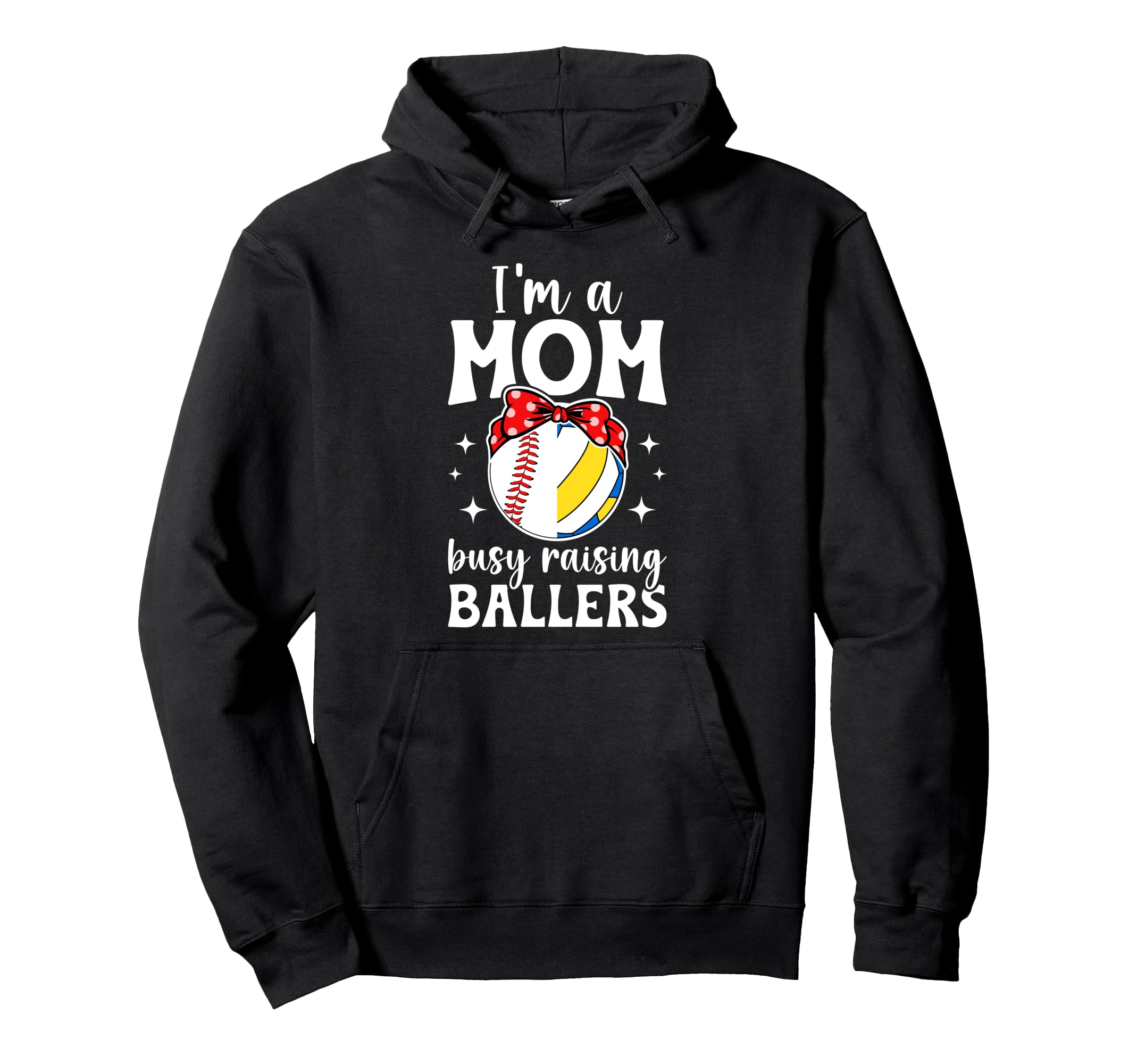 Im Mom Busy Raising Ballers Baseball Hoodie - Unique Graphic Unisex - T-Shirt, Sweatshirt, Hoodie