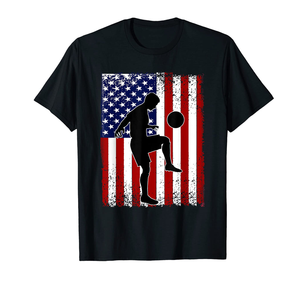 Soccer 4Th July Usa American Flag Soccer T-Shirt - Novelty Apparel Unisex - T-Shirt, Sweatshirt, Hoodie
