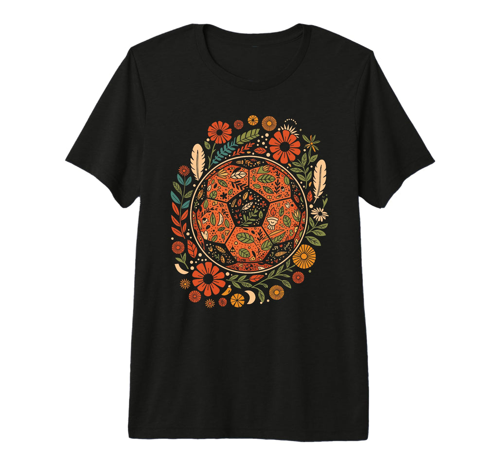 Boho Flower Soccer Ball Tri Blend T-Shirt - Fun Novelty Design Unisex - T-Shirt, Sweatshirt, Hoodie