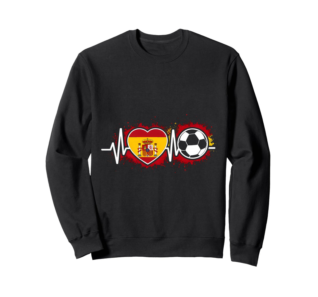 Spanish Football Heartbeat Spain Sweatshirt - Fun Novelty Design Men Women - T-Shirt, Sweatshirt, Hoodie