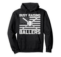 Busy Raising Ballers Baseball Mom Hoodie - Fun Novelty Design for Adults - T-Shirt, Sweatshirt, Hoodie