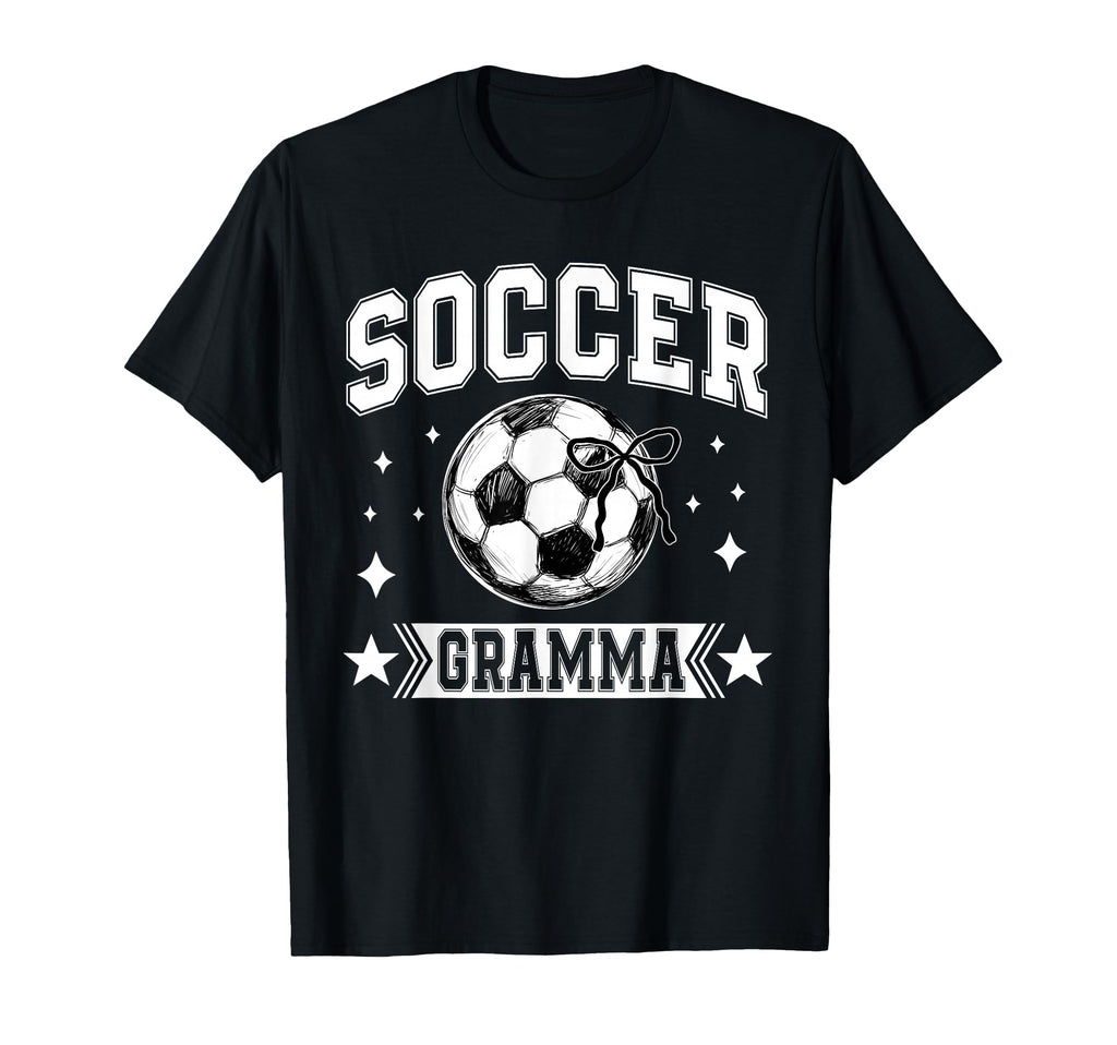 Coquette Bow Soccer Gramma Soccer Team T-Shirt - Trendy Graphic for Adults - T-Shirt, Sweatshirt, Hoodie