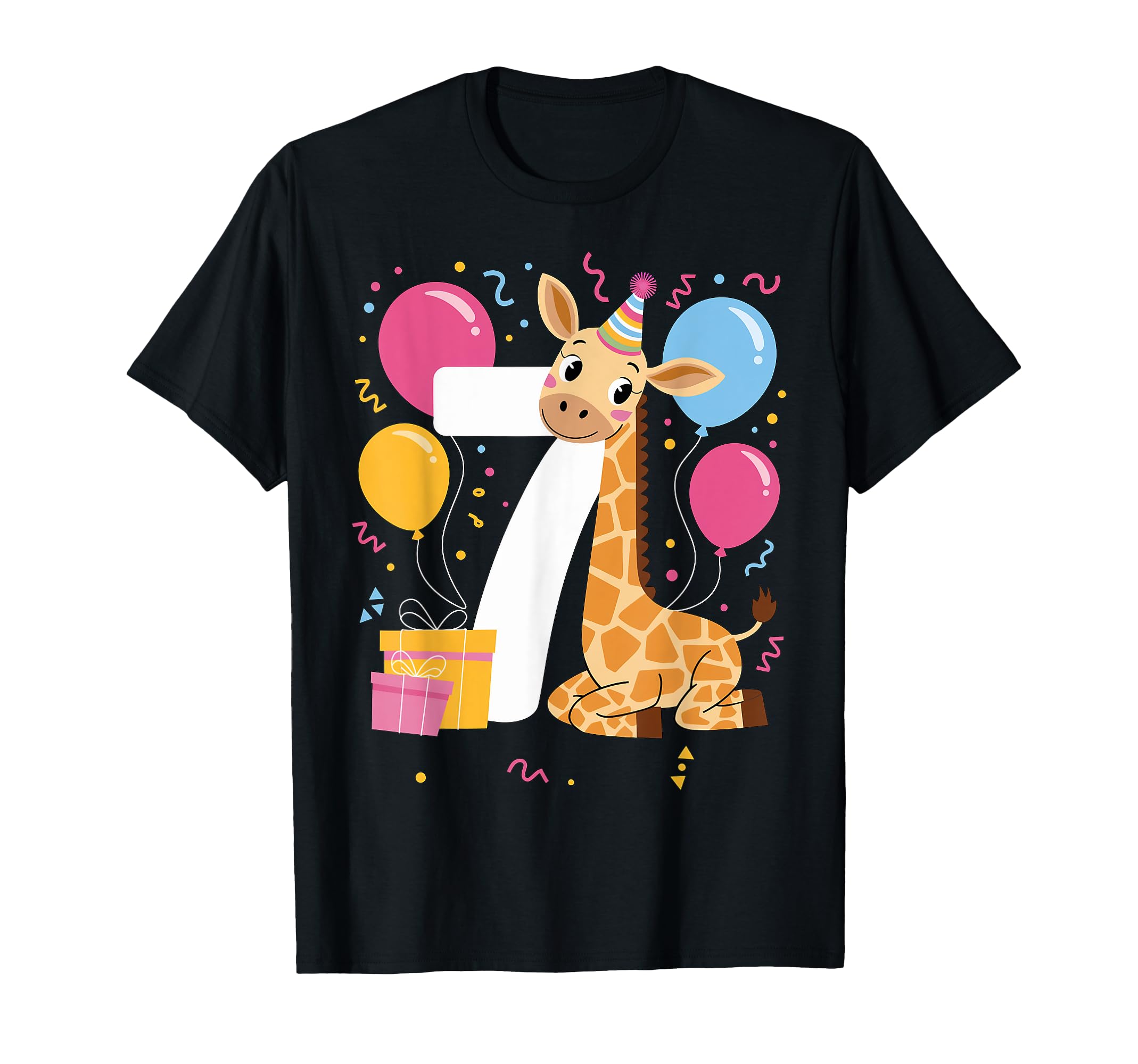 Giraffe 7Th Birthday 7 Years Old T-Shirt - Graphic Print for Adults - T-Shirt, Sweatshirt, Hoodie