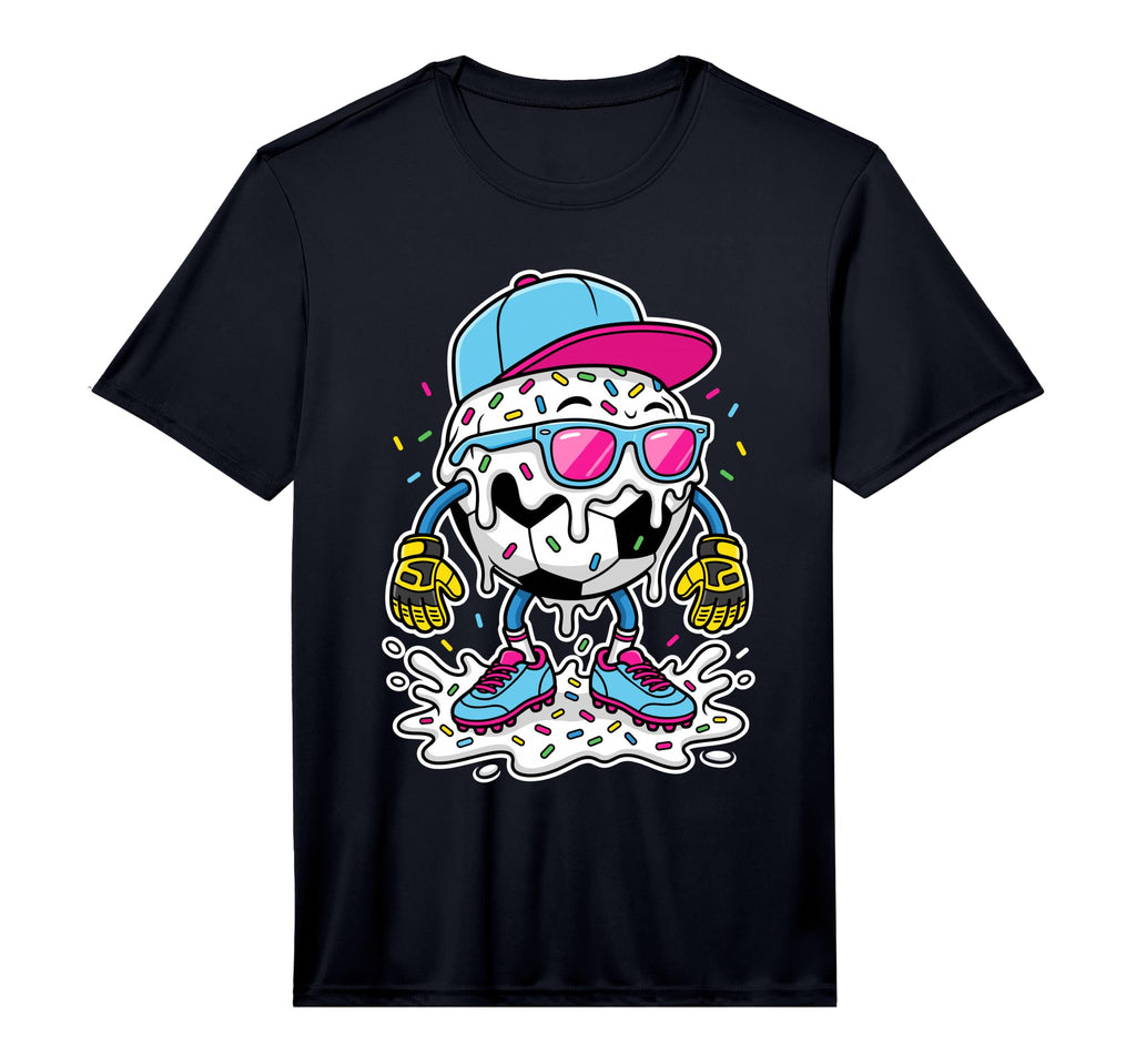 Soccer Ball Melting Ice Cream Drip T-Shirt - Streetwear Style Men Women - T-Shirt, Sweatshirt, Hoodie