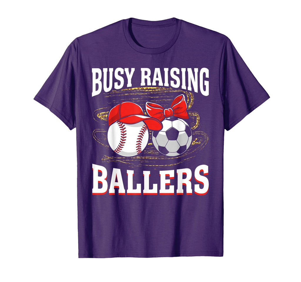 Busy Raising Ballers Baseball T-Shirt - Casual Everyday Wear for Adults - T-Shirt, Sweatshirt, Hoodie