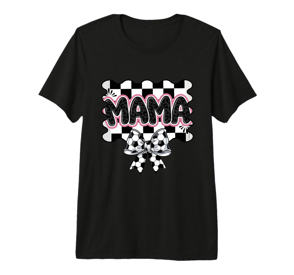 Checkered Soccer Mama Bow Leopard T-Shirt - Minimalist Print Unisex - T-Shirt, Sweatshirt, Hoodie