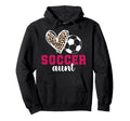 Soccer Aunt Heart Aunt Soccer Player Auntie Hoodie - Graphic Print Unisex - T-Shirt, Sweatshirt, Hoodie