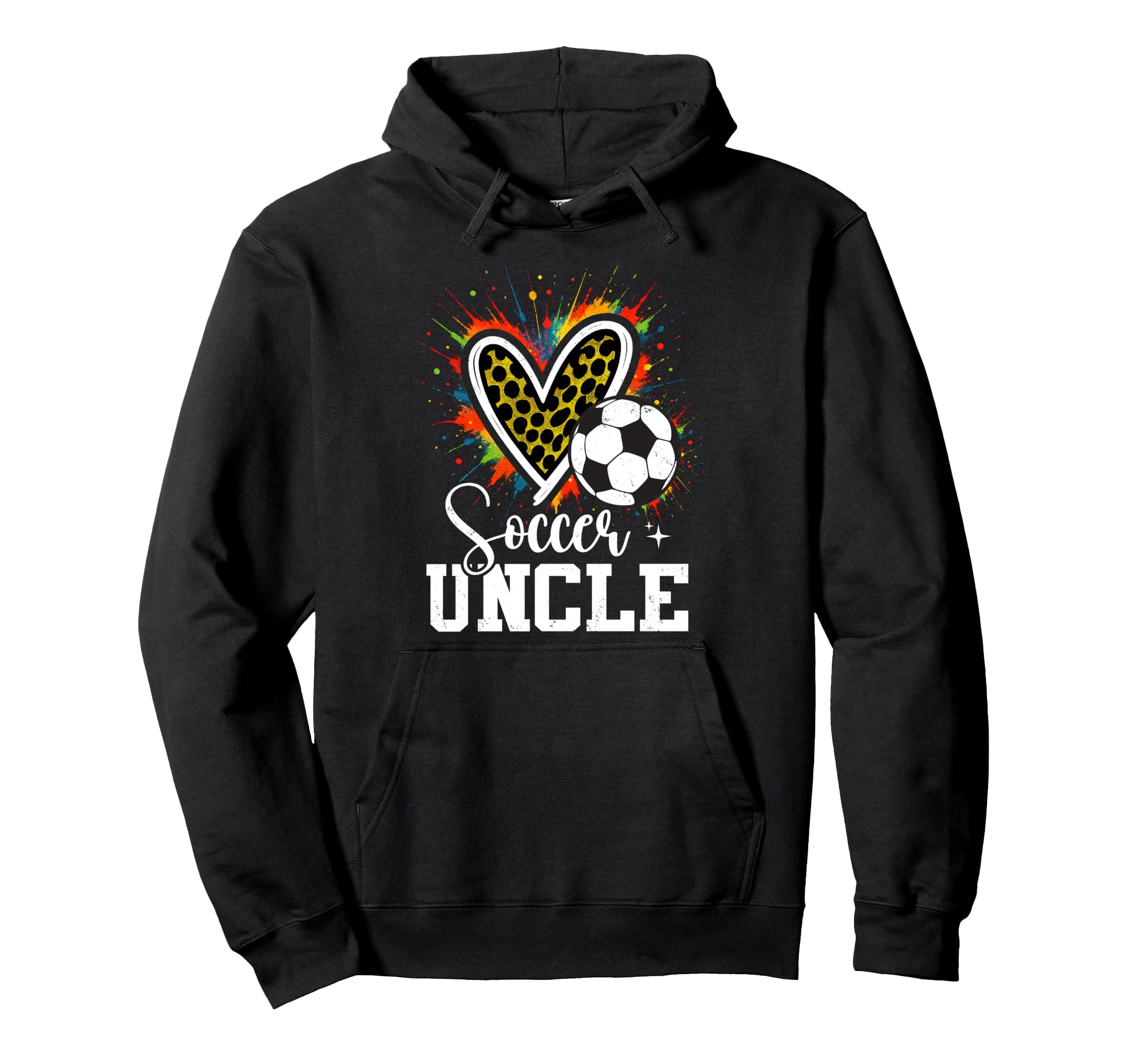 Soccer Uncle Leopard Heart Colorful Hoodie - Unique Graphic Unisex - T-Shirt, Sweatshirt, Hoodie