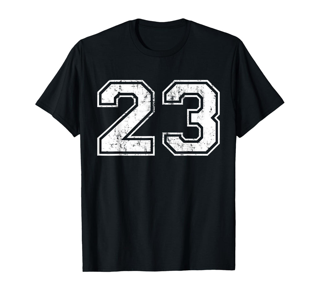 Number 23 Distressed Twentythree Sport T-Shirt - Unique Graphic Unisex - T-Shirt, Sweatshirt, Hoodie