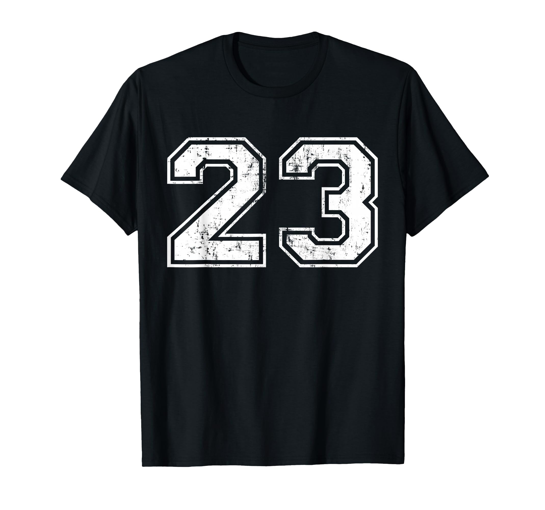 Number 23 Distressed Twentythree Sport T-Shirt - Unique Graphic Unisex - T-Shirt, Sweatshirt, Hoodie
