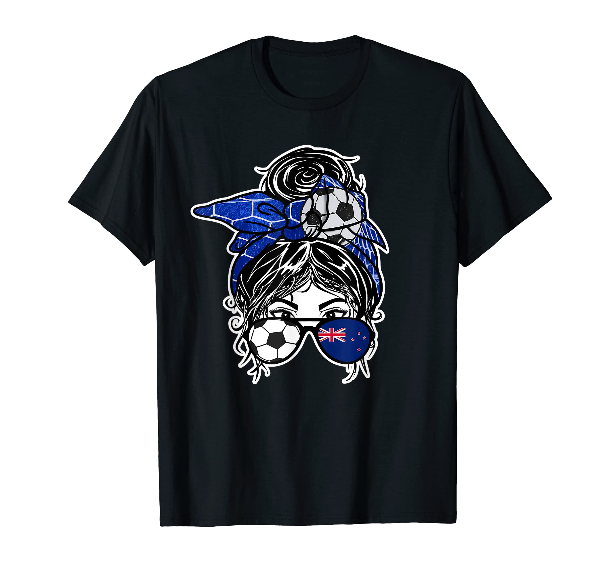 Messy Bun Hair New Zealand Soccer New T-Shirt - Trendy Graphic Men Women - T-Shirt, Sweatshirt, Hoodie