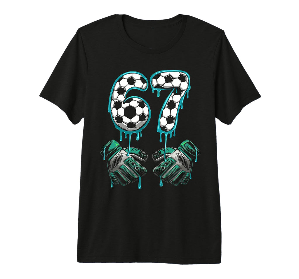 Soccer Goalie 67 Number Gloves Splash T-Shirt - Minimalist Print Unisex - T-Shirt, Sweatshirt, Hoodie